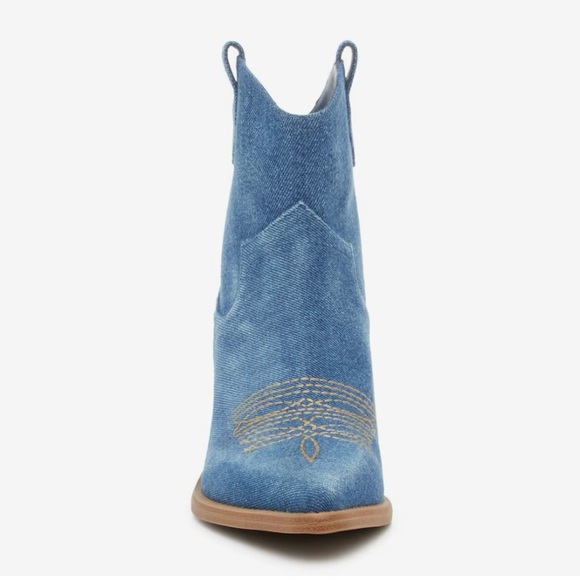 NWOT: Marc Fisher Gidden Denim Cowboy Bootie - Size 7.5 - Picture 6 of 7